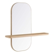 Modway Solstice Rectangular Modern Wood Mirror with Small Shelf in Oak