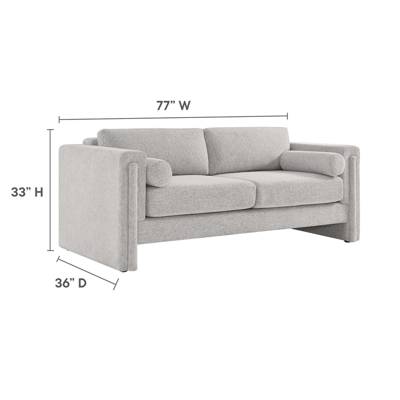 Modway Visible Upholstered Modern Polyester Fabric Sofa in Light Gray