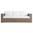 Modway Convene Outdoor Synthetic Rattan Sofa in Cappuccino and White