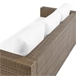 Modway Convene Outdoor Synthetic Rattan Sofa in Cappuccino and White