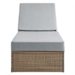 Modway Convene Outdoor Synthetic Rattan Chaise Lounge Chair in Cappuccino/Gray