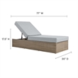 Modway Convene Outdoor Synthetic Rattan Chaise Lounge Chair in Cappuccino/Gray