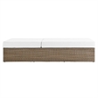 Modway Convene Outdoor Synthetic Rattan Chaise Lounge Chair in Cappuccino/White