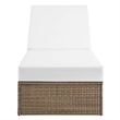 Modway Convene Outdoor Synthetic Rattan Chaise Lounge Chair in Cappuccino/White