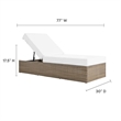 Modway Convene Outdoor Synthetic Rattan Chaise Lounge Chair in Cappuccino/White