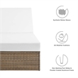 Modway Convene Outdoor Synthetic Rattan Chaise Lounge Chair in Cappuccino/White