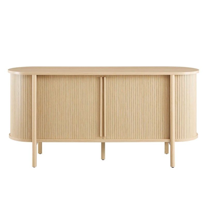 Modway Cadence Modern Wood Sideboard with Open Shelving in Oak