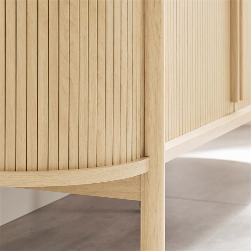 Modway Cadence Modern Wood Sideboard with Open Shelving in Oak