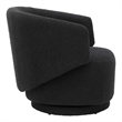 Modway Celestia Upholstered Modern Boucle Fabric Swivel Chair in Black
