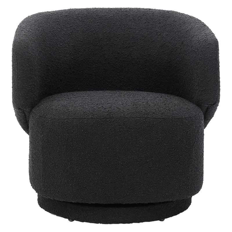 Modway Celestia Upholstered Modern Boucle Fabric Swivel Chair in Black