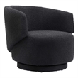 Modway Celestia Upholstered Modern Boucle Fabric Swivel Chair in Black