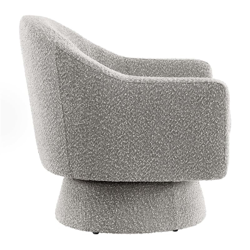 Modway Astral Upholstered Modern Boucle Fabric Swivel Chair in Taupe