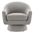 Modway Astral Upholstered Modern Boucle Fabric Swivel Chair in Taupe
