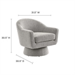 Modway Astral Upholstered Modern Boucle Fabric Swivel Chair in Taupe