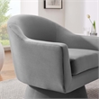 Modway Astral Upholstered Modern Velvet Fabric & Wood Swivel Chair in Gray