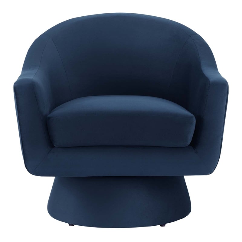 Modway Astral Upholstered Modern Velvet Fabric & Wood Swivel Chair in Blue