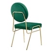 Modway Craft Performance Velvet Upholstered Side Dining Chair in Gold Green