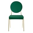 Modway Craft Performance Velvet Upholstered Side Dining Chair in Gold Green