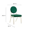 Modway Craft Performance Velvet Upholstered Side Dining Chair in Gold Green