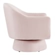 Astral Performance Velvet Fabric and Wood Swivel Chair in Pink