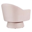 Astral Performance Velvet Fabric and Wood Swivel Chair in Pink