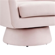Astral Performance Velvet Fabric and Wood Swivel Chair in Pink