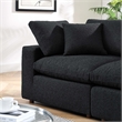 Modway Commix Down Filled Overstuffed Boucle Fabric Loveseat in Black