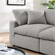 Commix Down Filled Overstuffed Boucle Fabric Loveseat in Light Gray