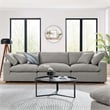 Commix Down Filled Overstuffed Boucle Fabric 3-Seater Sofa in Light Gray