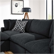 Commix Down Filled Overstuffed Boucle Fabric 4-Piece Sectional Sofa in Black