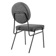 Craft Upholstered Fabric Dining Side Chairs in Black Charcoal