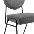 Craft Upholstered Fabric Dining Side Chairs in Black Charcoal