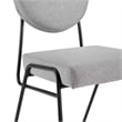 Craft Upholstered Fabric Dining Side Chairs in Black Light Gray