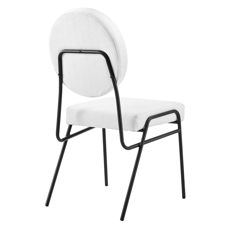 Craft Upholstered Fabric Dining Side Chairs in Black White