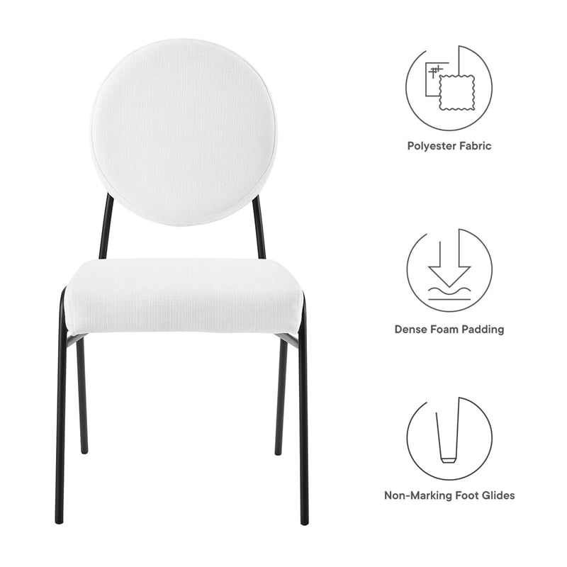 Craft Upholstered Fabric Dining Side Chairs in Black White