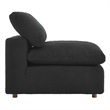 Commix Down Filled Overstuffed Boucle Fabric Armless Chair in Black