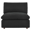 Commix Down Filled Overstuffed Boucle Fabric Armless Chair in Black