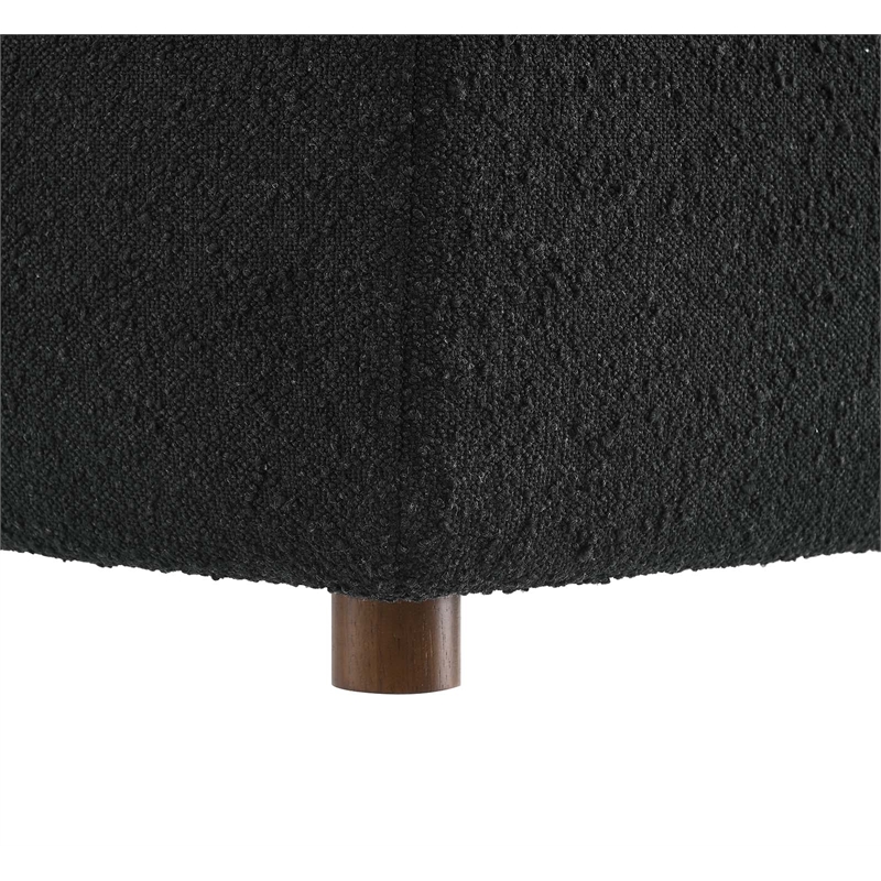 Commix Down Filled Overstuffed Boucle Fabric Armless Chair in Black