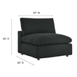 Commix Down Filled Overstuffed Boucle Fabric Armless Chair in Black