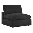 Commix Down Filled Overstuffed Boucle Fabric Armless Chair in Black