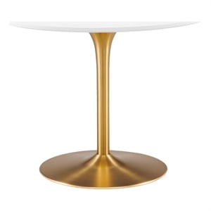 Modway Pursuit 40&quot Engineered Wood Top Dining Table in White Gold
