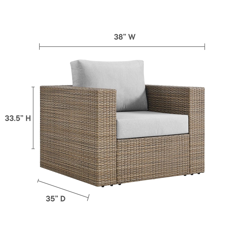 Convene Outdoor Patio Armchair in Cappuccino Gray