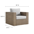 Convene Outdoor Patio Armchair in Cappuccino Gray