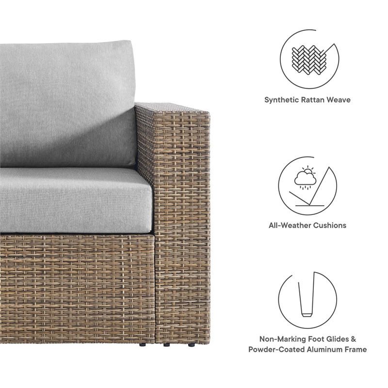 Convene Outdoor Patio Armchair in Cappuccino Gray