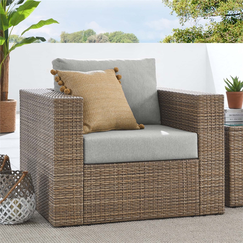 Convene Outdoor Patio Armchair in Cappuccino Gray
