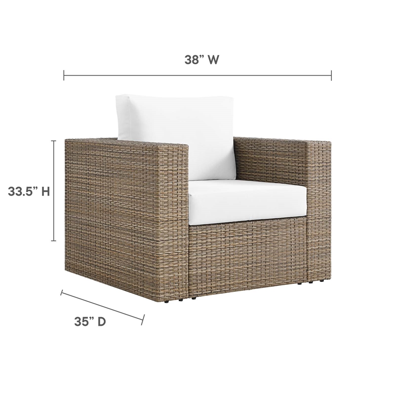 Convene Outdoor Patio Armchair in Cappuccino White