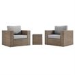 Convene 3-Piece Outdoor Patio Furniture Set in Cappuccino Gray