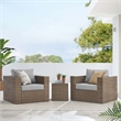 Convene 3-Piece Outdoor Patio Furniture Set in Cappuccino Gray