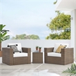 Modway Convene Outdoor 3-Piece Synthetic Rattan Furniture Set in White