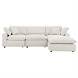 Modway Commix 4-Piece Upholstered Boucle Fabric Sectional Sofa in Ivory